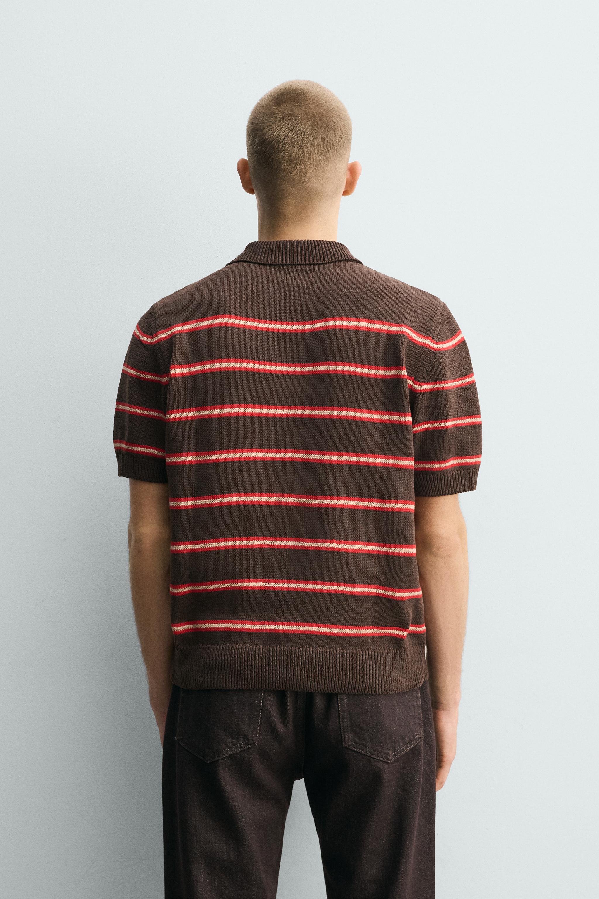 POLO EN MAILLE JACQUARD À RAYURES